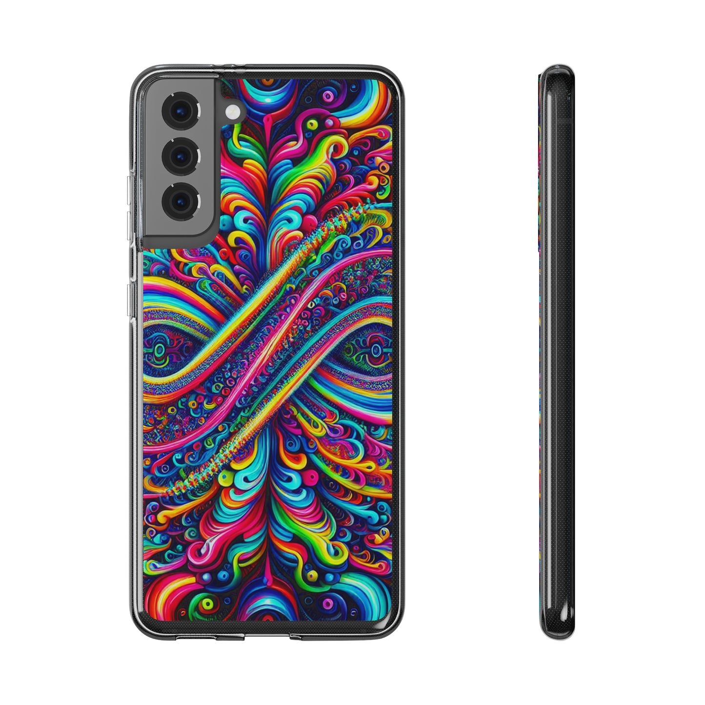 'Infinite Neon Illusion' Infinity Patterns Art Polycarbonate Phone Case