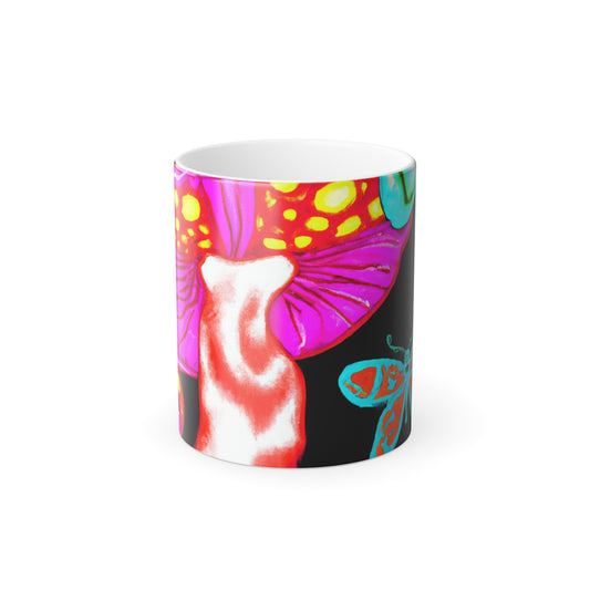 Neon Firefly Mushroomscape Mushrooms & Butterflies 11oz Color Morphing Mug