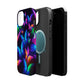 "Vibrant Neon Flutter" Neon Butterflies Premium Art Magsafe Magnet Tough IPhone 13 14 15 Pro Plus Max and Mini in Matte and Glossy Phone cases