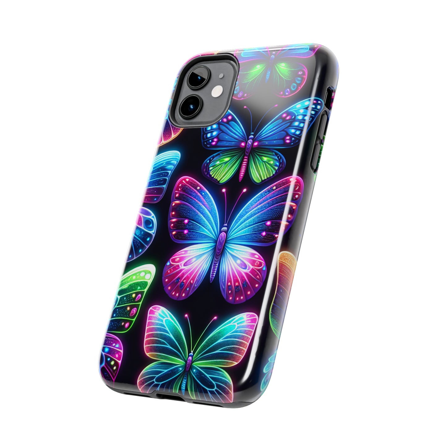 "Dance of the Neon Butterflies" NEON Butterflies Tough Phone Case Iphone 6 7 8 9 10 11 12 13 14 SE X XR XS Pro Max Mini Plus