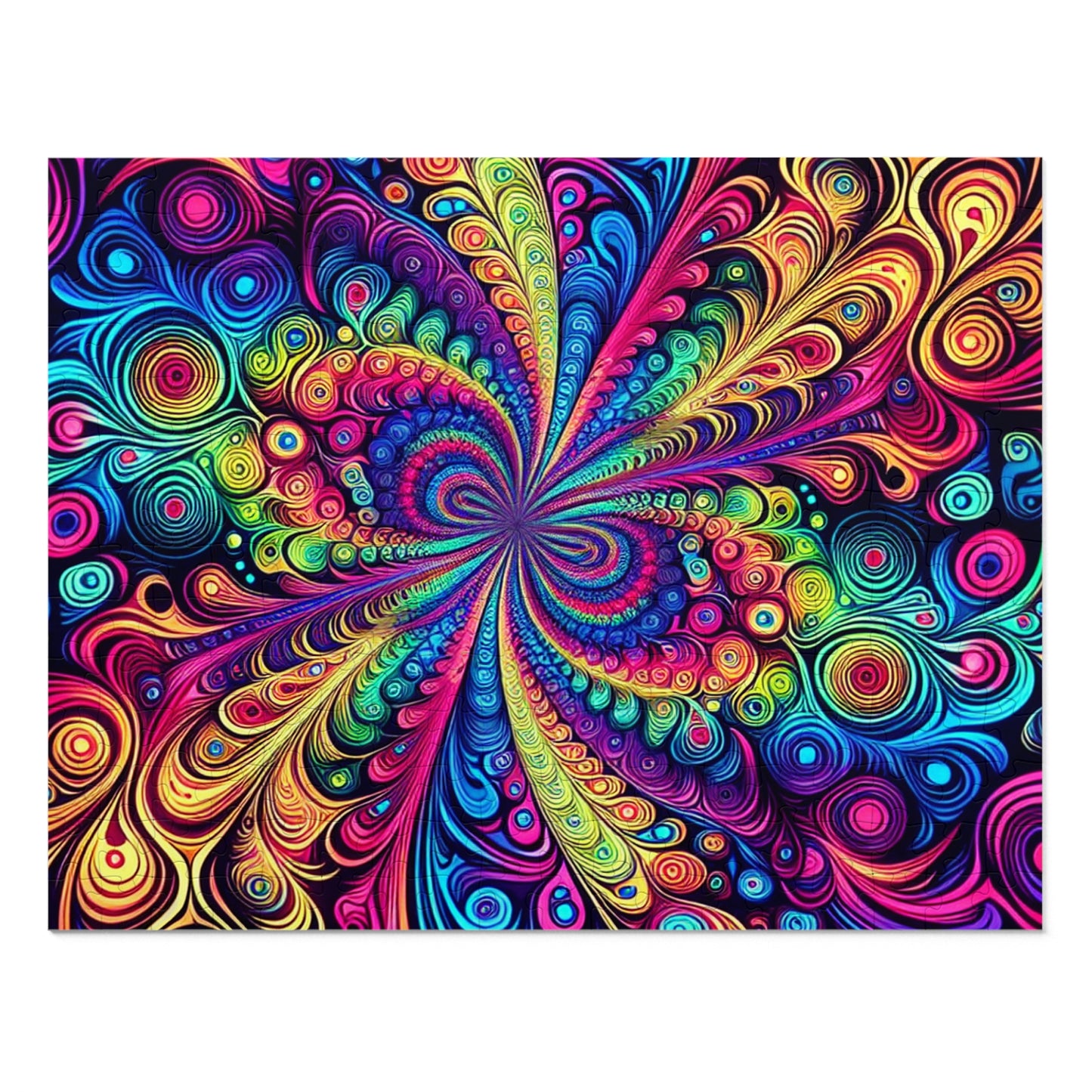 NeonInfinityVibe. - Neon Trippy Infinity Patterns Puzzle 30, 110, 252, and 1000 Pieces