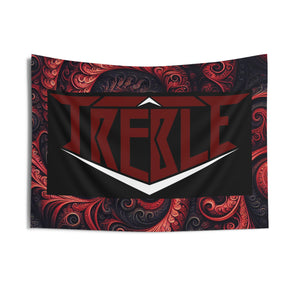 Treble "Vinedinous Trippy Infinity" Red & Black Infinity Patterns Art Tapestry