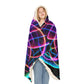 "Electric Universe" - NEON Infinity Patterns Art Hooded Snuggle Blanket