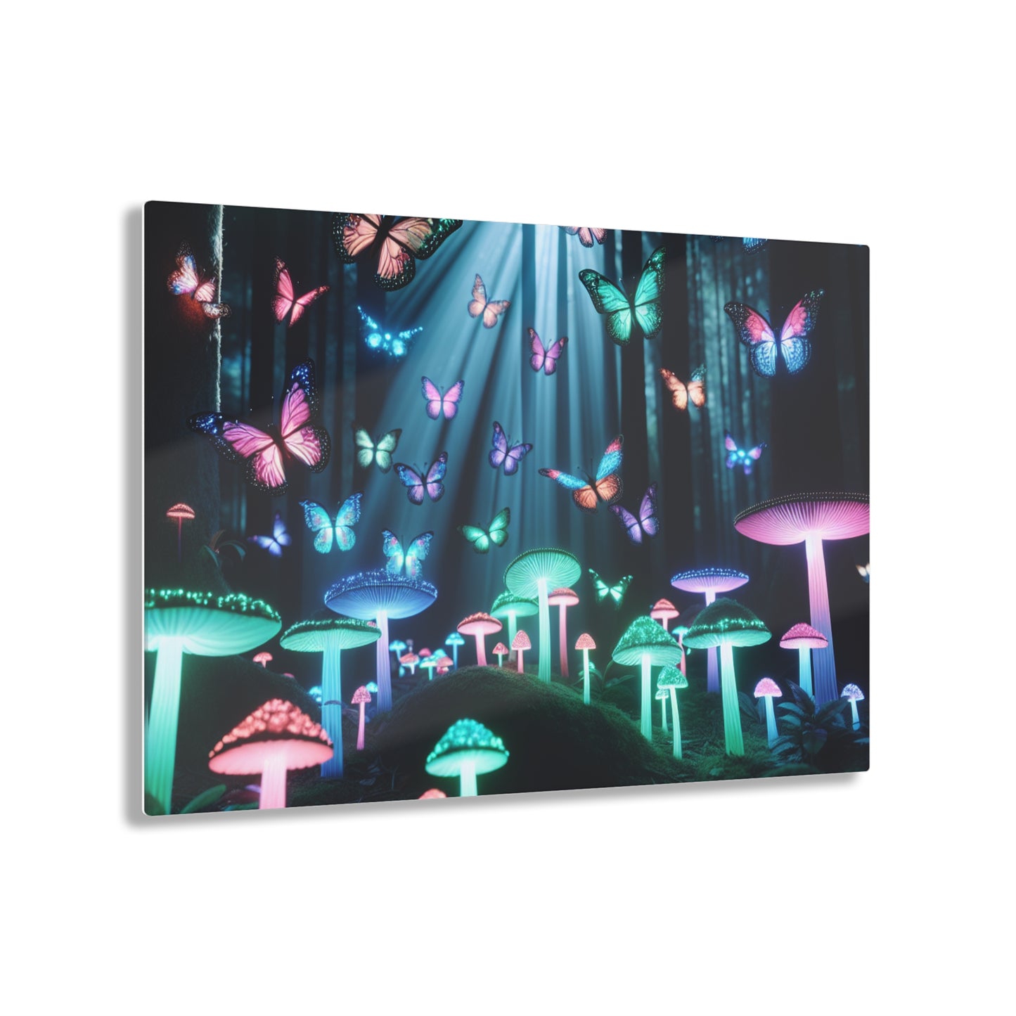 Neon Nature Fantasy Butterflies & Mushrooms 1/4" Glossy Acrylic Art