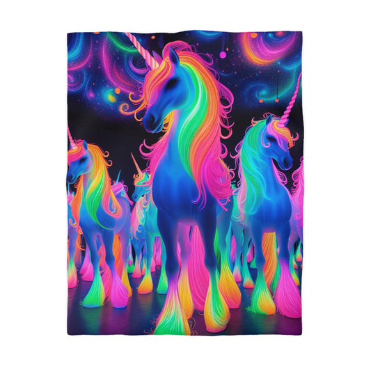 Andrea da Lucca - NEON Unicorns Microfiber Duvet Cover