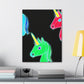 "Neon Rainbow Unicorn Cluster" NEON Unicorns Art Canvas