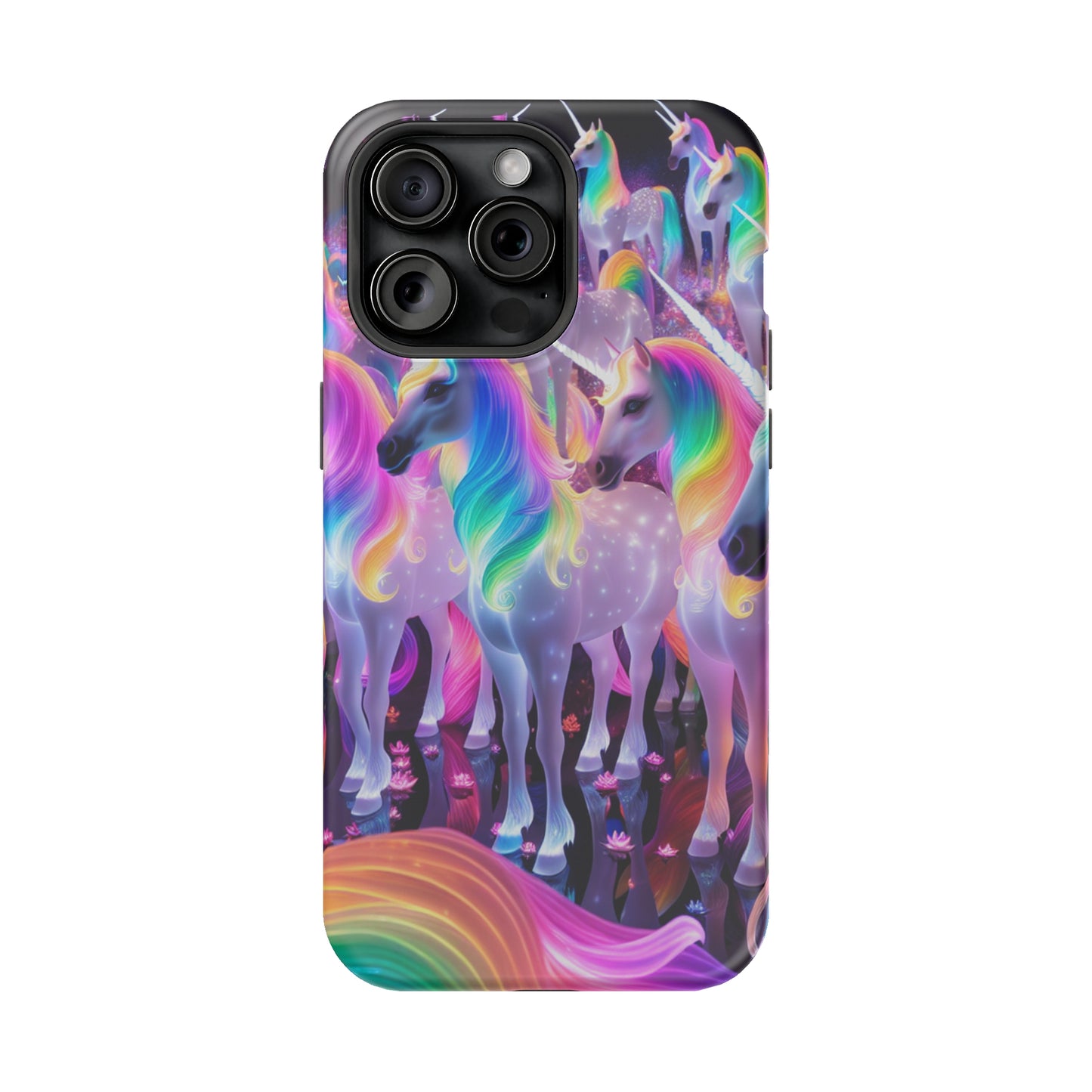 Neon Wonderland Unicorns Neon Unicorns Premium Art Magsafe Magnet Tough IPhone 13 14 15 Pro Plus Max and Mini in Matte and Glossy Phone cases
