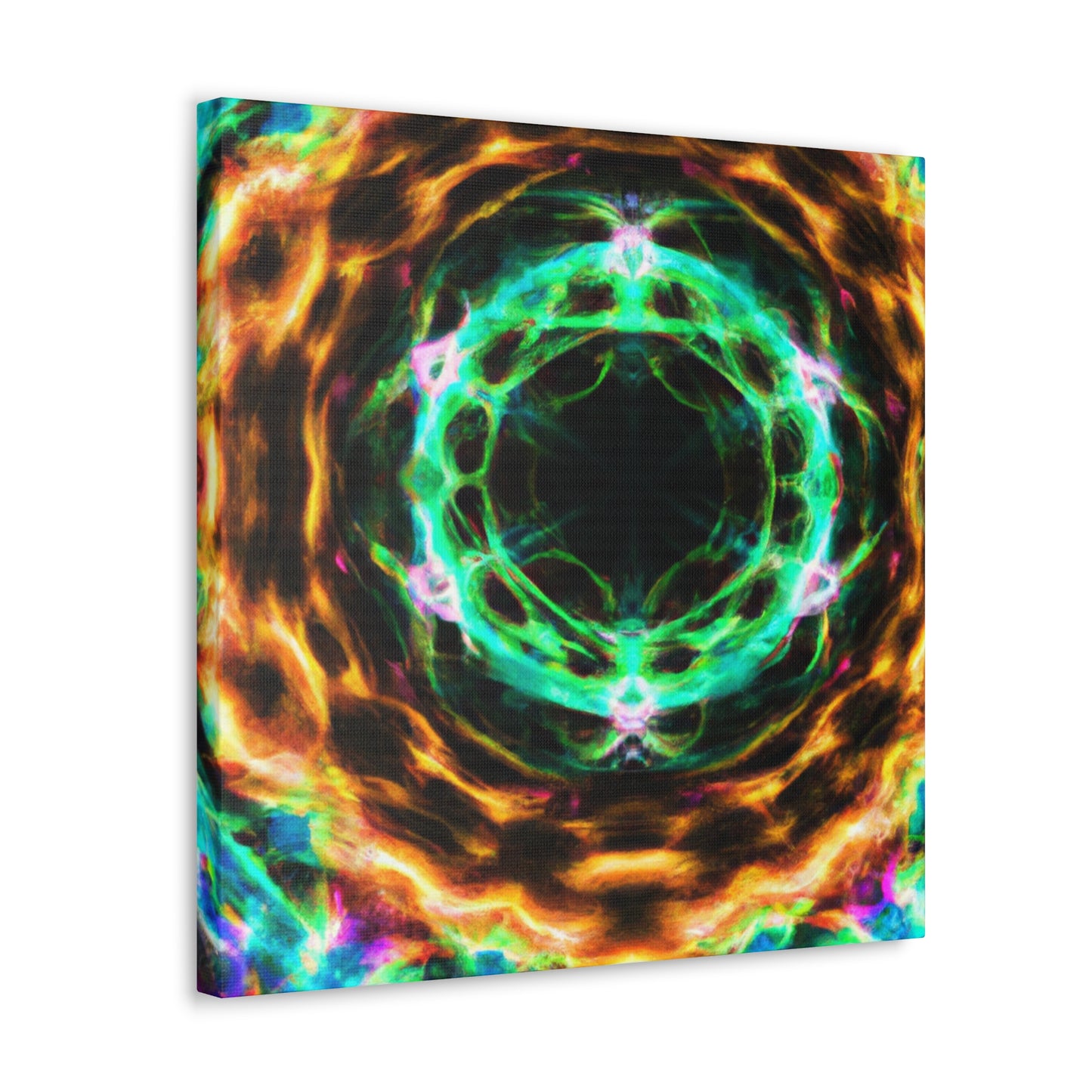 Galactic Neon Hyperspace Splatter. Trippy Infinity Patterns Art Canvas