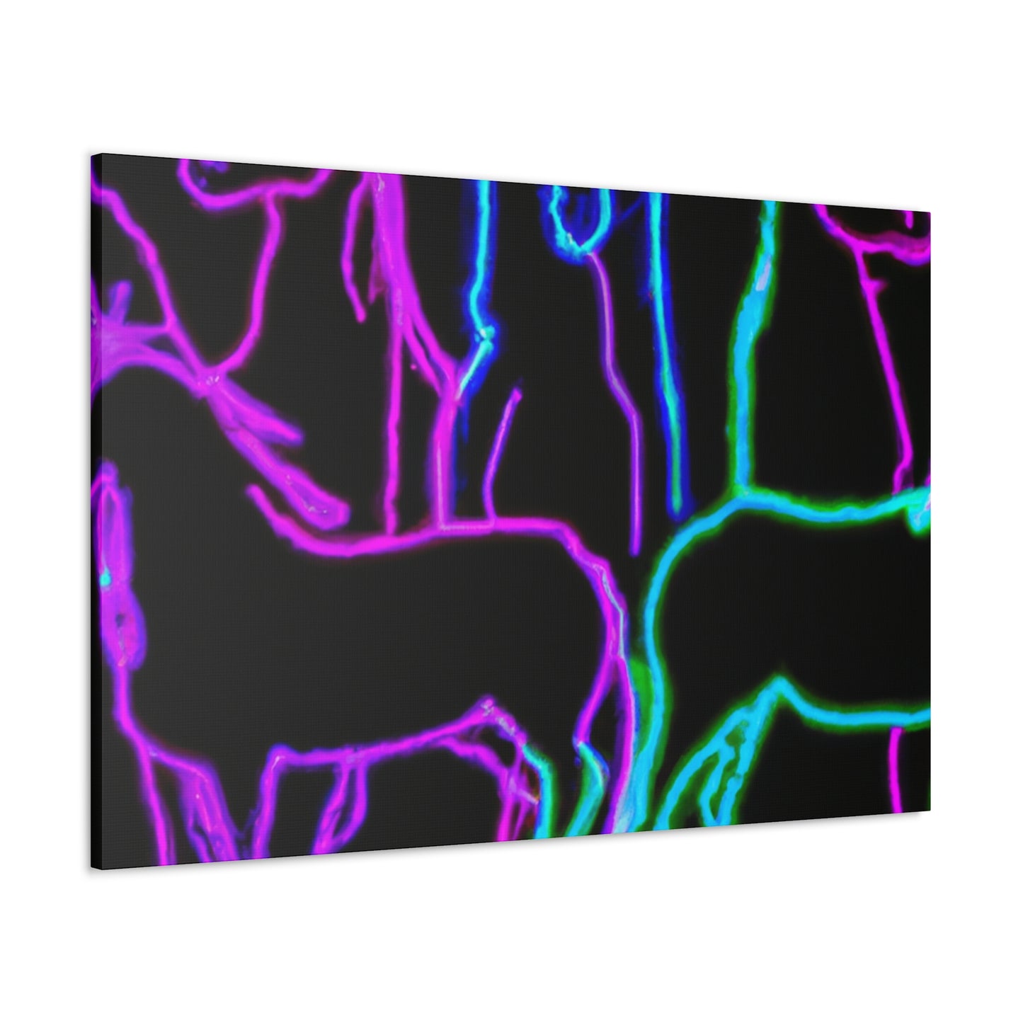 Vibrant Neon Unicornscape. NEON Unicorns Art Canvas