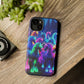 "Neon Fantasyland" Neon Unicorns Premium Art Magsafe Magnet Tough IPhone 13 14 15 Pro Plus Max and Mini in Matte and Glossy Phone cases