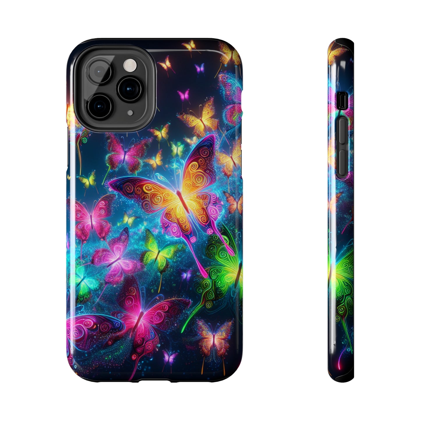 Neon Butterflies In Flight. NEON Butterflies Tough Phone Case