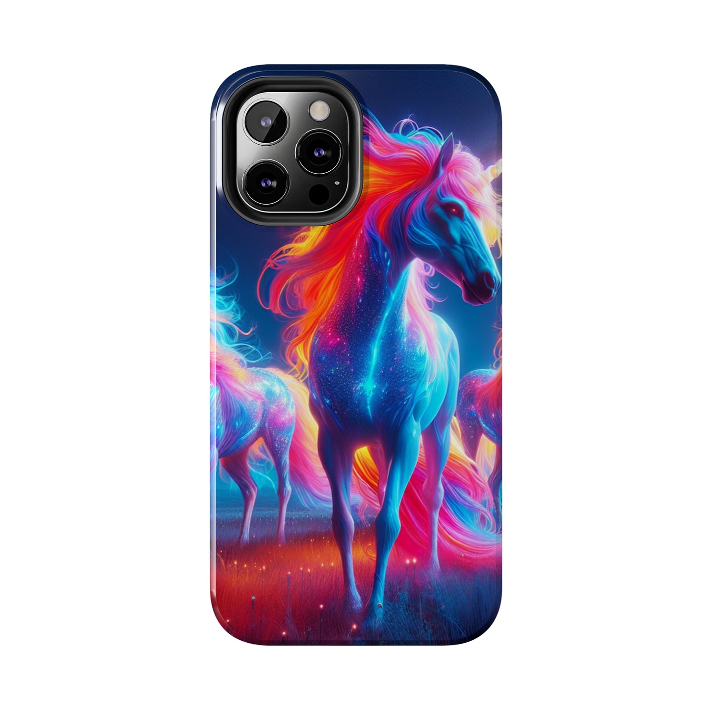 "Neon Dreamscapes: A Pride of Unicorns" NEON Unicorns Tough Phone Case