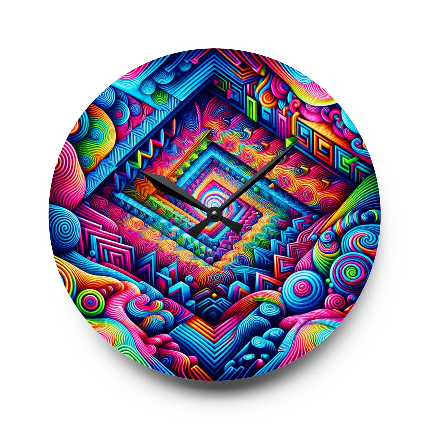VibranInfiniteCanvas Infinity Patterns Art Acrylic Clock