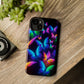 "Vibrant Neon Flutter" Neon Butterflies Premium Art Magsafe Magnet Tough IPhone 13 14 15 Pro Plus Max and Mini in Matte and Glossy Phone cases