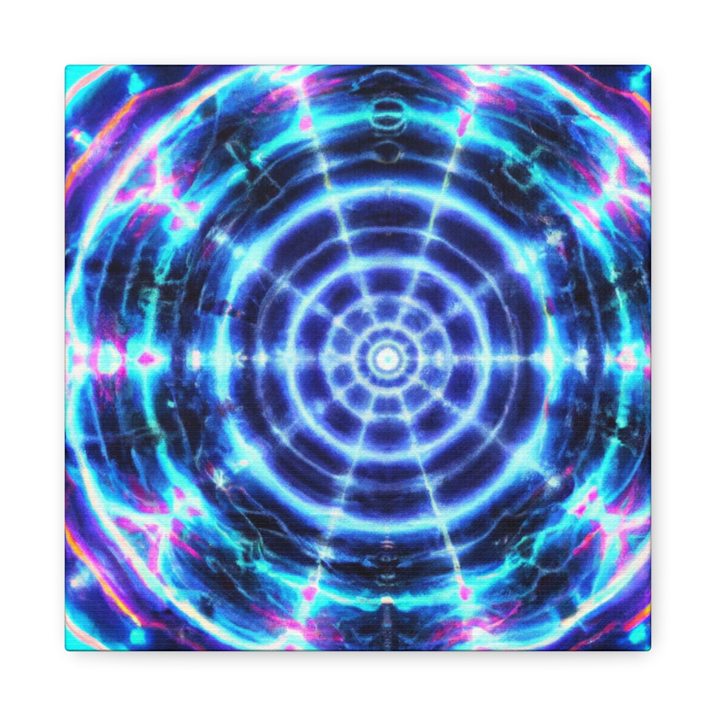 Neon Infinity Visions. Trippy Infinity Patterns Art Canvas