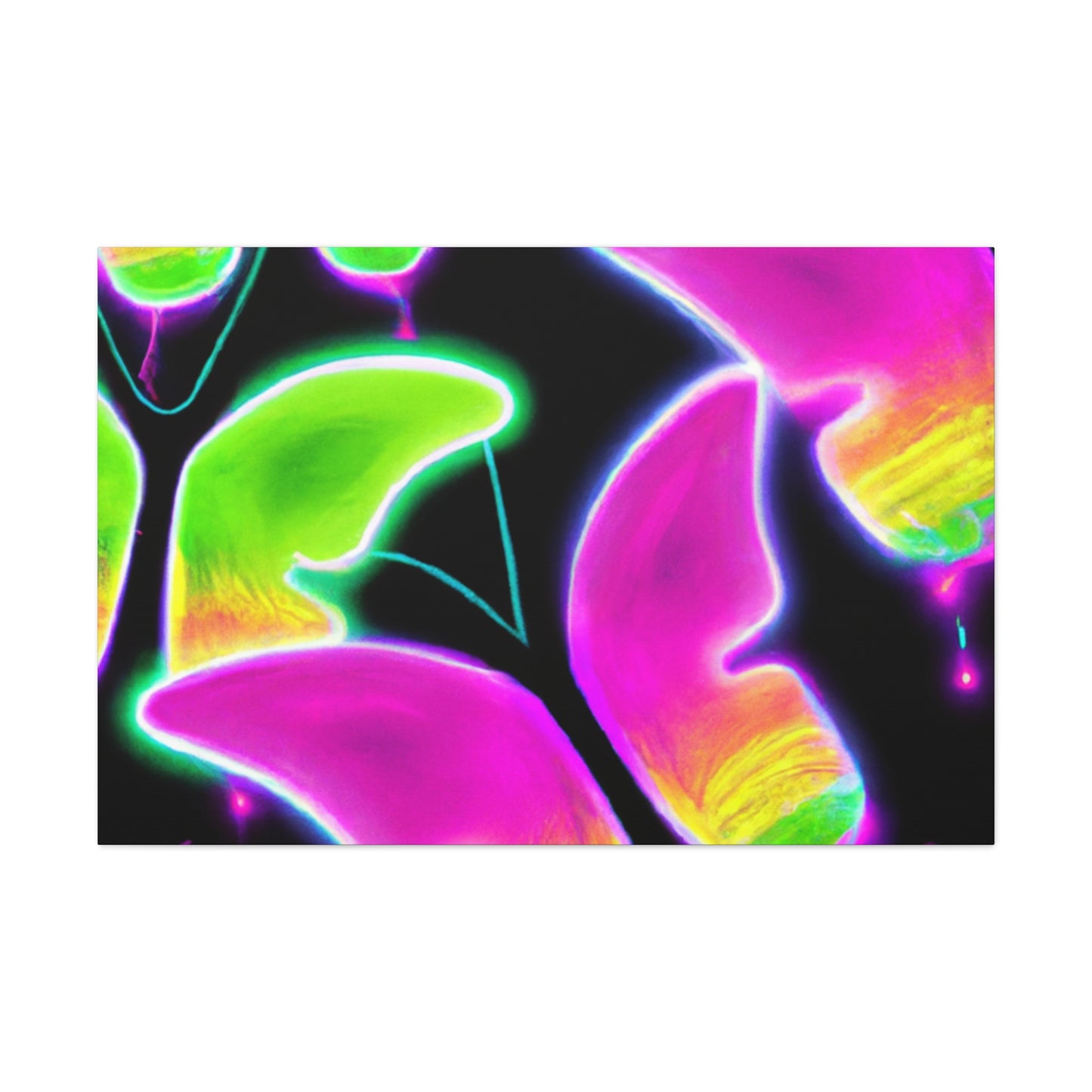 "Neon Butterfly Aurora" Neon Butterflies  Art Canvas