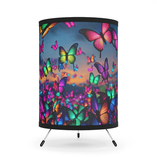 "Neon Buzz" - NEON Butterflies Art Tripod Lamp
