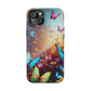 "Neon Butterfly Blooms" Neon Butterflies Premium Art Magsafe Magnet Tough IPhone 13 14 15 Pro Plus Max and Mini in Matte and Glossy Phone cases