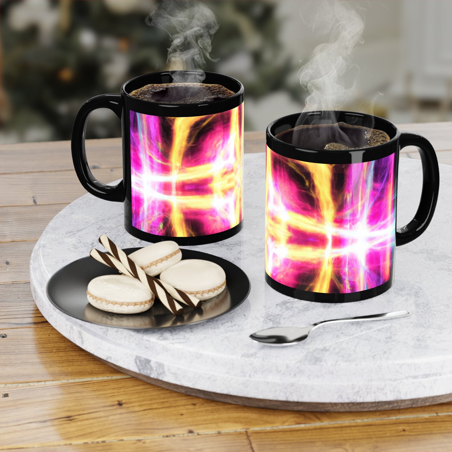 Neonverse Vortex Trippy Infninty Patterns 11oz Black Mug