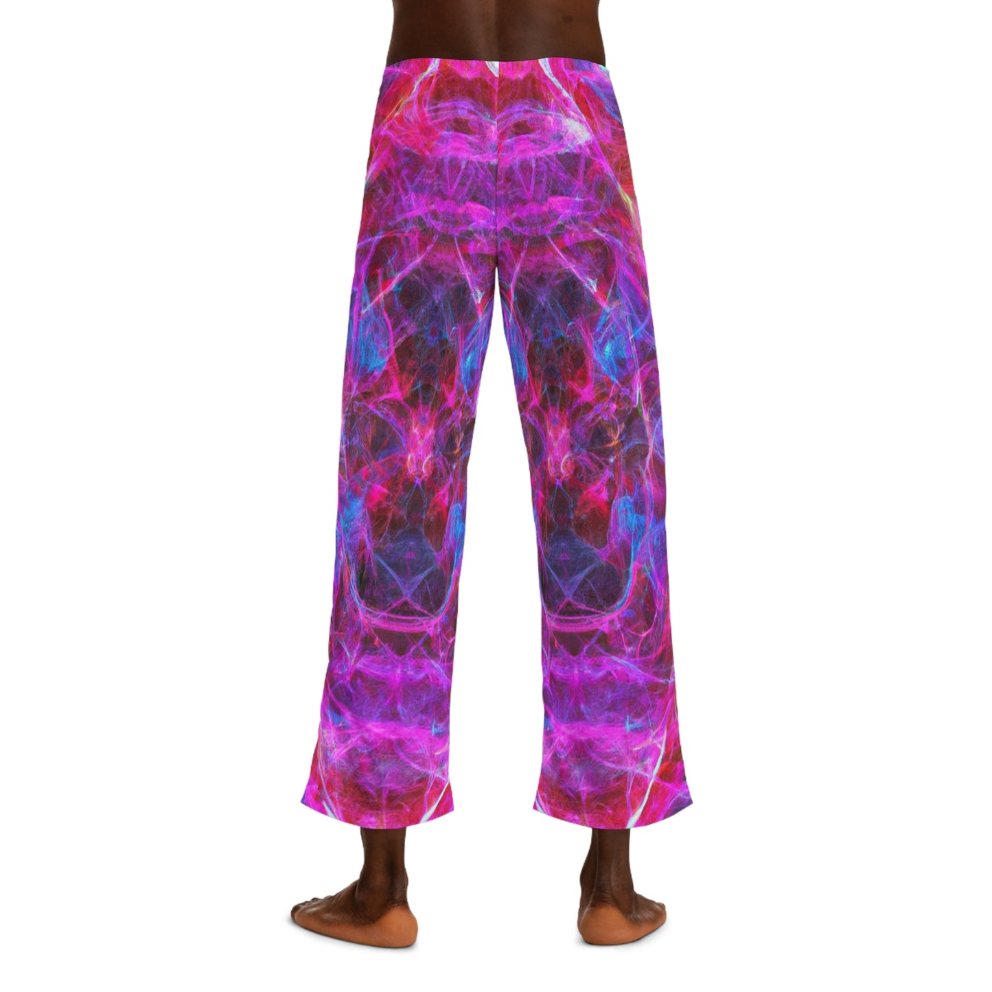 TDB Vibrant Prismatic Hyperspace Imagery. Trippy Infinity Patterns Mens Pajama Pants