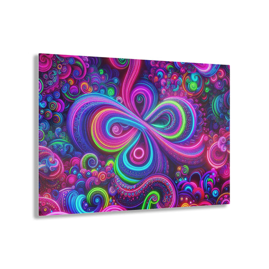 Cosmic Swirlery. Trippy infity Pattern 1/4" Glossy Acrylic Art