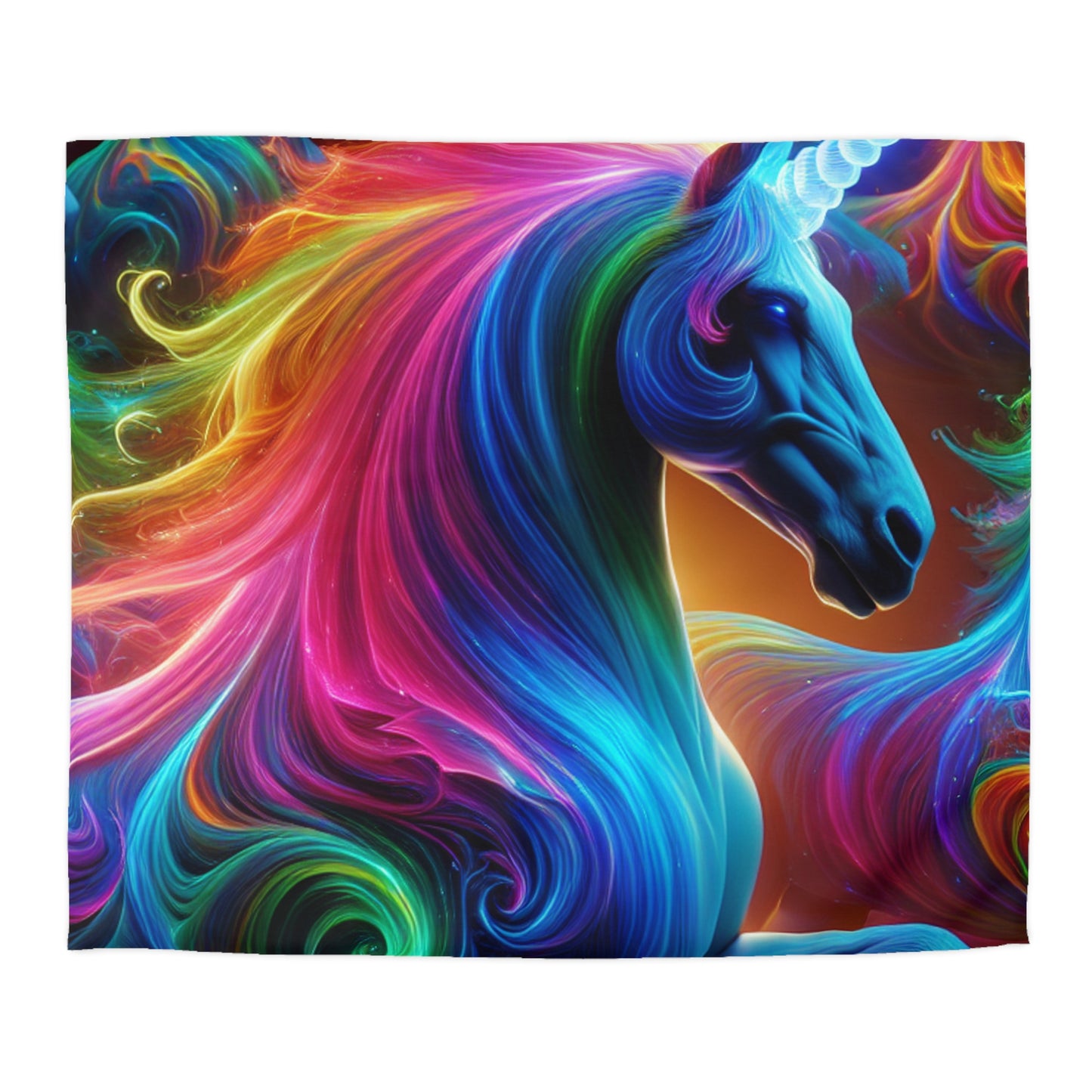 Giovanni Caravaggio - NEON Unicorns Microfiber Duvet Cover
