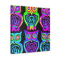 Neon Night Owls. NEON Owls Art Canvas