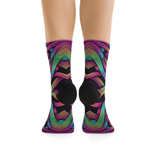 TDB Hypno-Nebulous Vortex. Trippy Recycled Poly Socks
