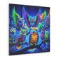 "Nocturnal Neon Explorers" NEON Owls Art 1/4" Glossy Acrylic Art