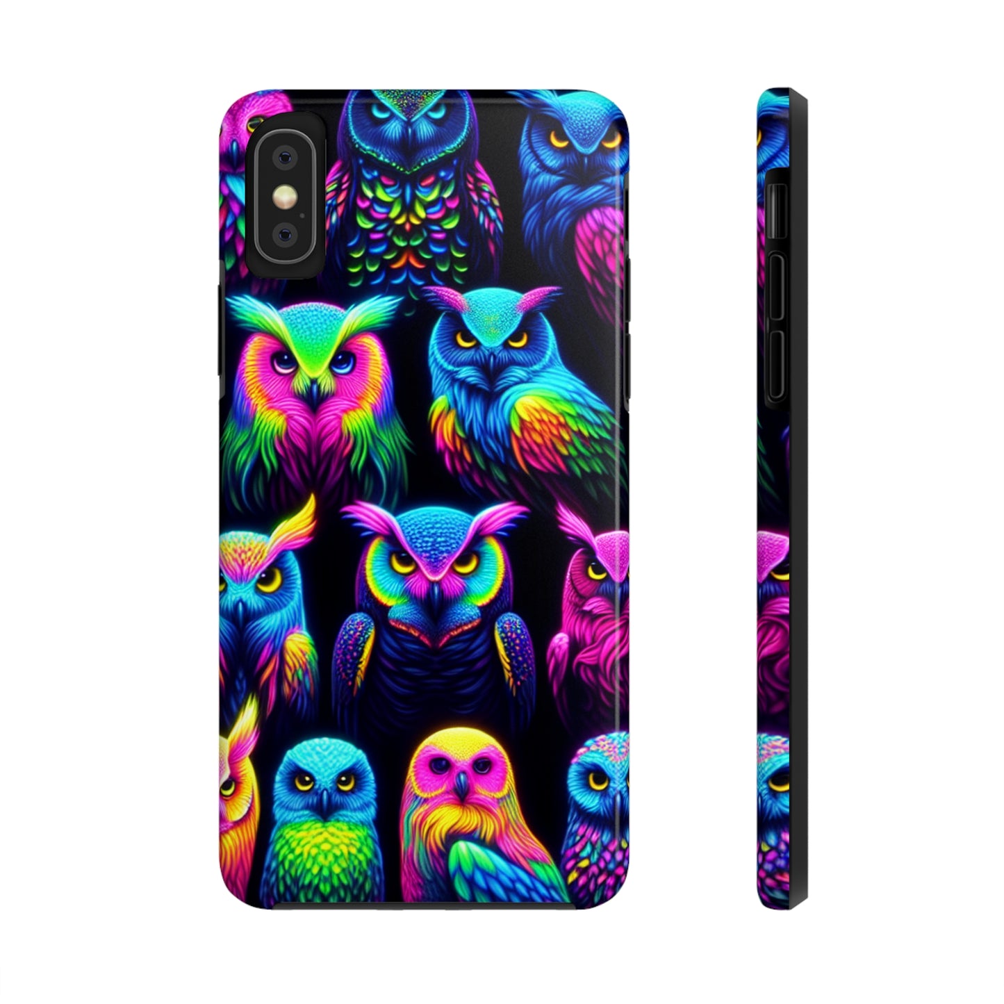 "Nocturnal Neon Glow" NEON Owls Tough Phone Case