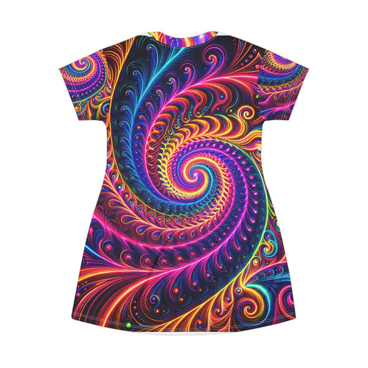 Neonful Infinity Hypnosis. Infinity Patterns Womans T Shirt Dress