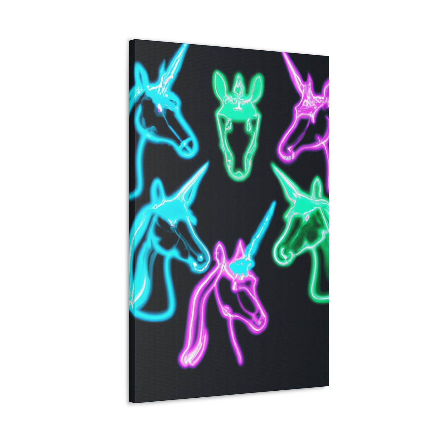 Neon Unicorn Magic. NEON Unicorns Art Canvas