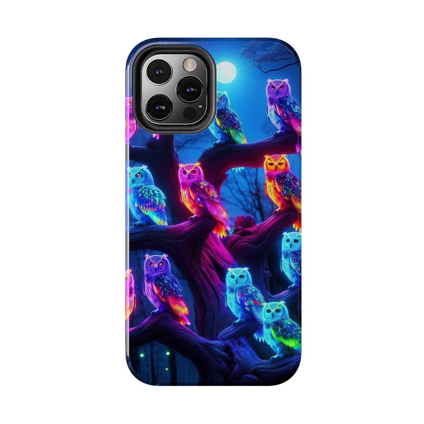 "Neon Nocturne" NEON Owls Tough Phone Case