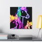 "Vibrant Neon Magic" NEON Unicorns Art Canvas