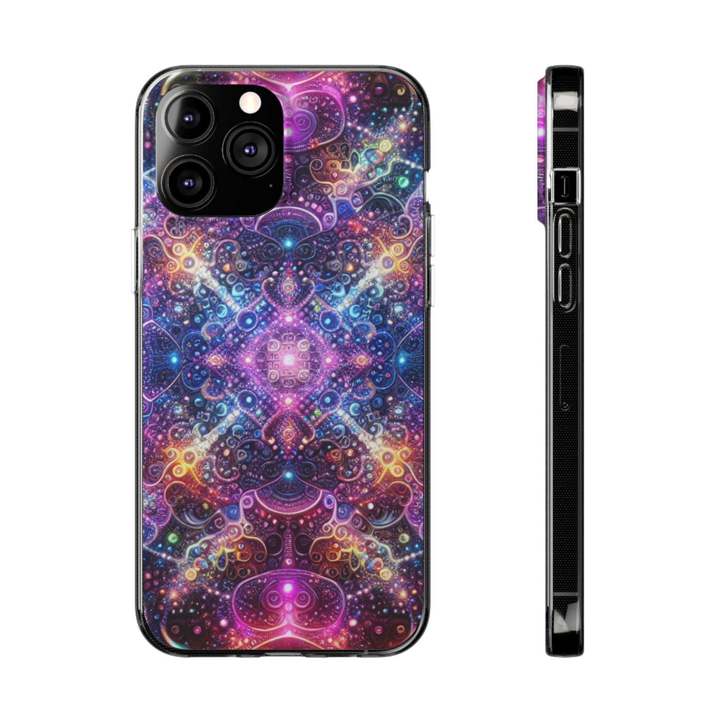 Neon Infinity Maze. Infinity Patterns Art Polycarbonate Phone Case