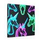 Neon Unicorn Magic. NEON Unicorns Art Canvas