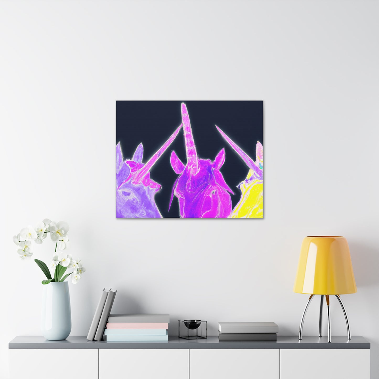 Neon Unicorn Dreamscape NEON Unicorns Art Canvas