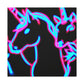 Vibrant Neon Dreamscape NEON Unicorns Art Canvas