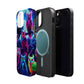 "Neon Splash of Owls" Neon Owls Premium Art Magsafe Magnet Tough IPhone 13 14 15 Pro Plus Max and Mini in Matte and Glossy Phone cases