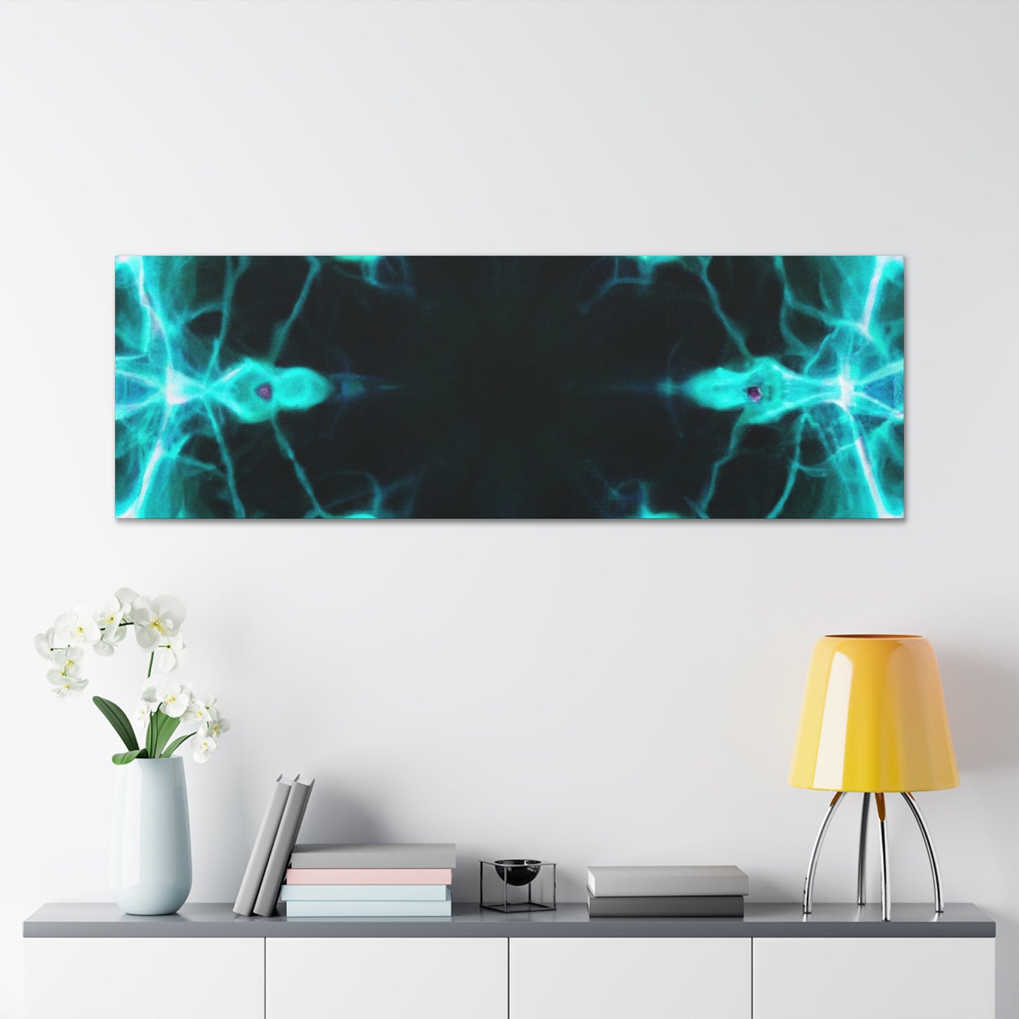 Vortexed Neon Nebula Splatter. Trippy Infinity Patterns Art Canvas