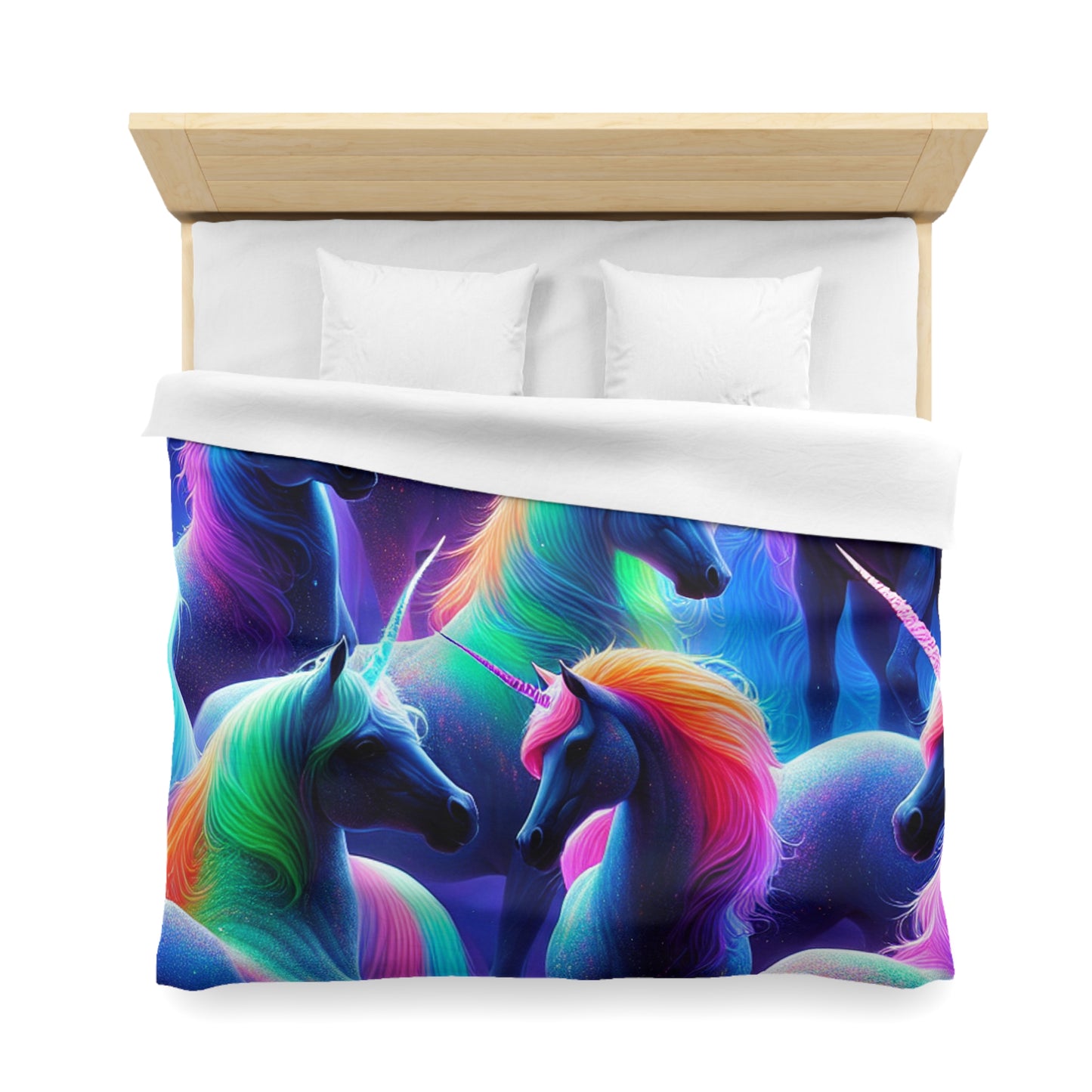 Ambrosius da Vinci - NEON Unicorns Microfiber Duvet Cover