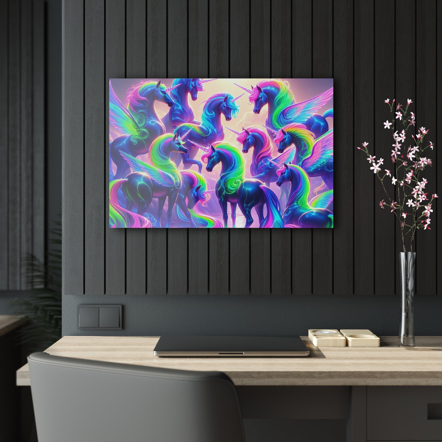 Neon Unicorns Dreamscape NEON Unocrons Art 1/4" Glossy Acrylic Art