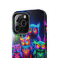 'Neon Rainbow Owls' NEON Owls Tough Phone Case
