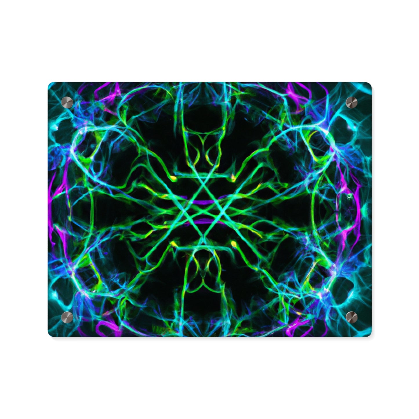 Neon Infinity Maze. Trippy Infinity Patterns Acrylic Art Panel