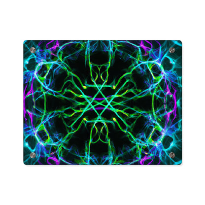 Neon Infinity Maze. Trippy Infinity Patterns Acrylic Art Panel