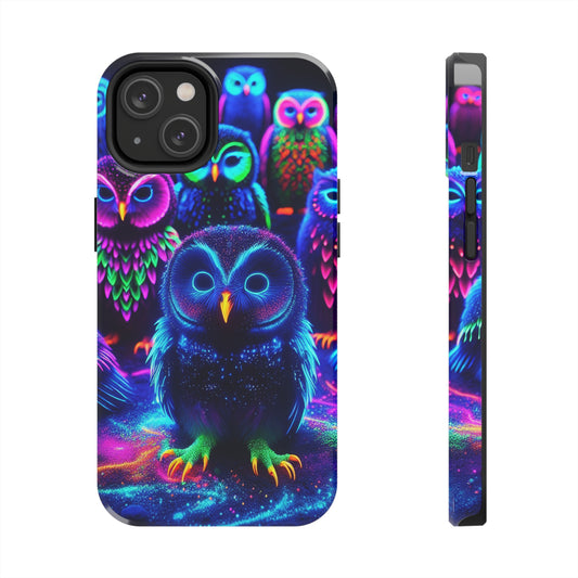 Neon Nocturnal Hootenanny. NEON Owls Tough Phone Case