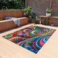 Vibrancy of the Cosmos. Infinity Patterns Outdoor Rug