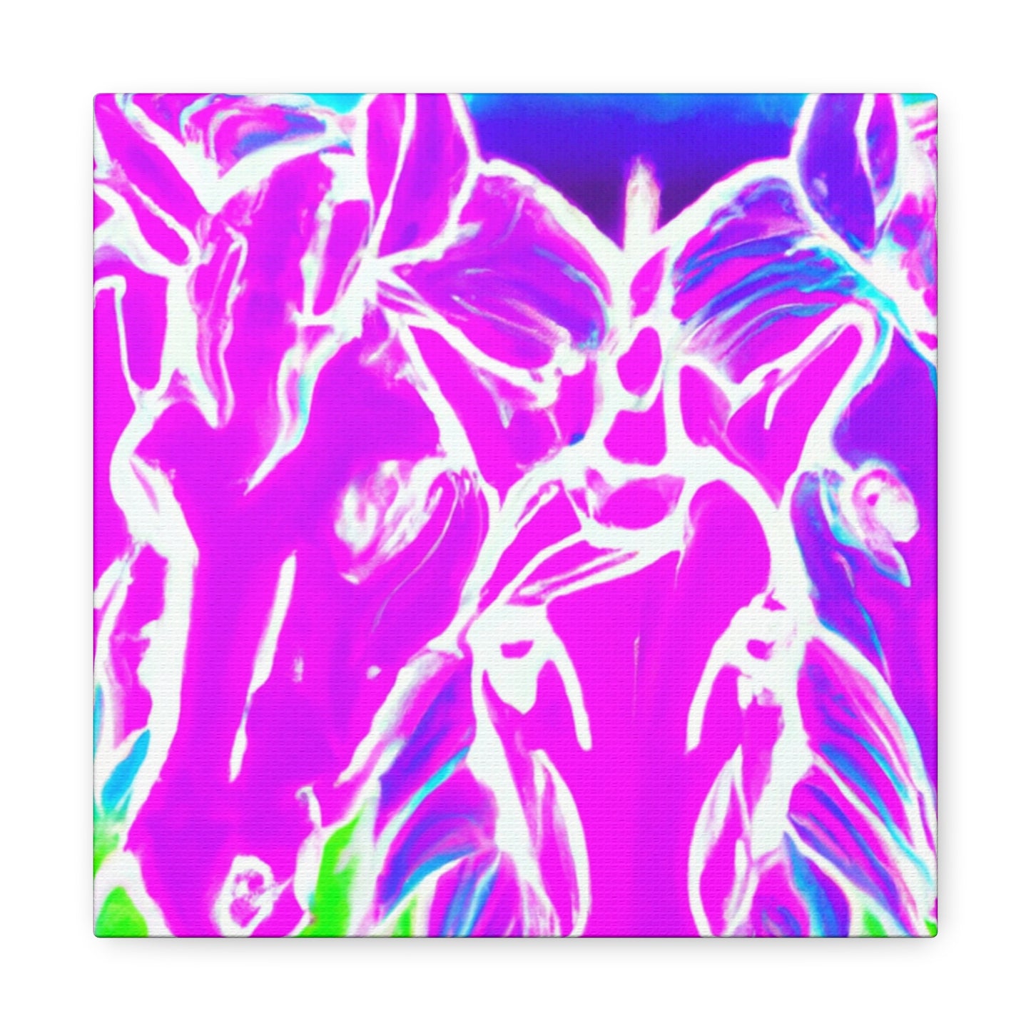 Neon Splendor Unicorns. NEON Unicorns Art Canvas