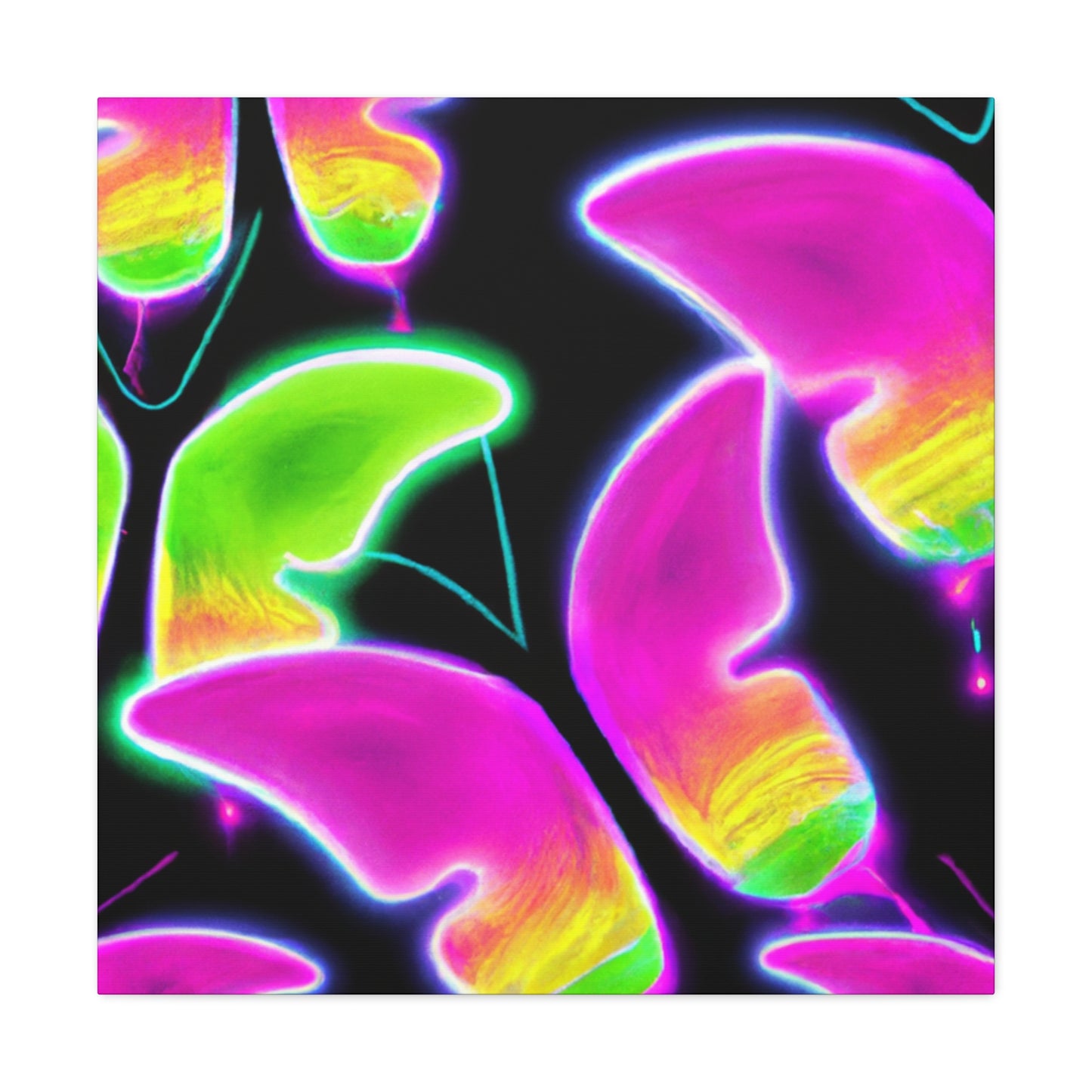 "Neon Butterfly Aurora" Neon Butterflies  Art Canvas
