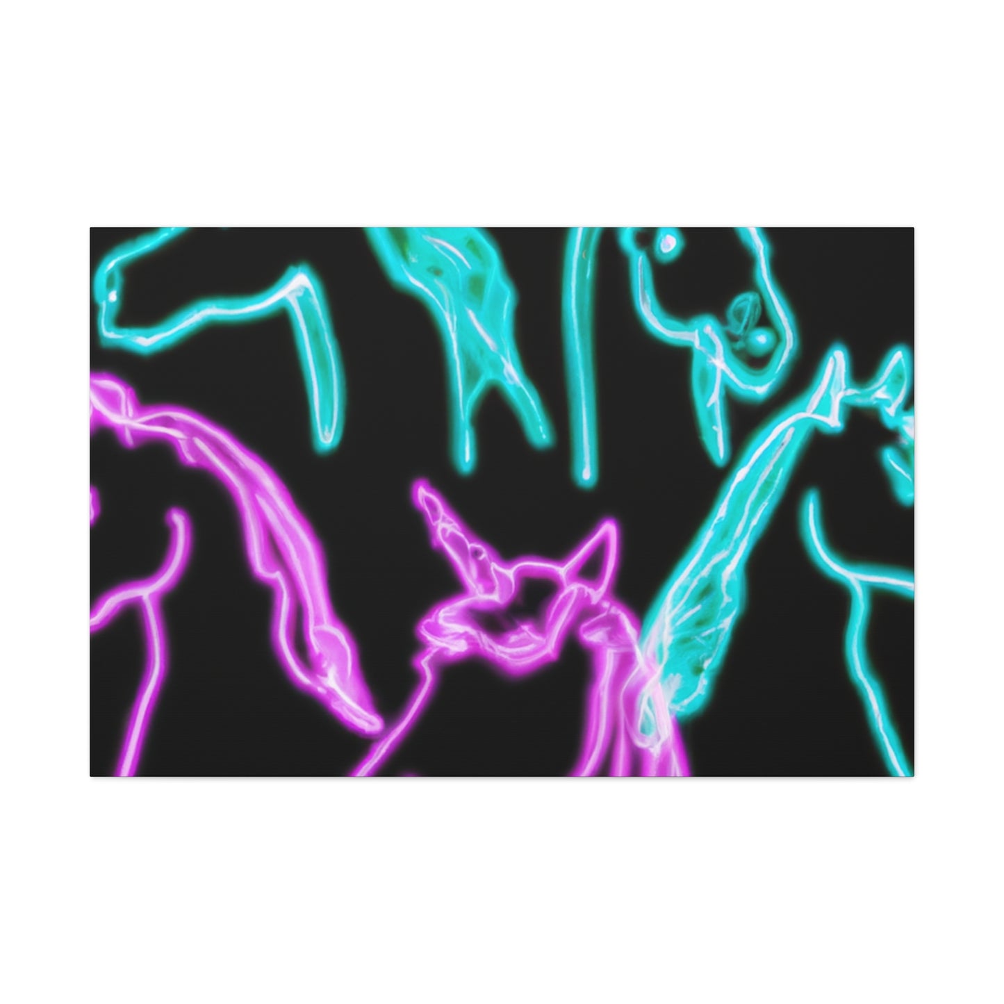 'Neon Unicorn Pod' NEON Unicorns Art Canvas